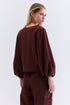 BLUSA MANGA ALFAIATARIA CHOCOLATE